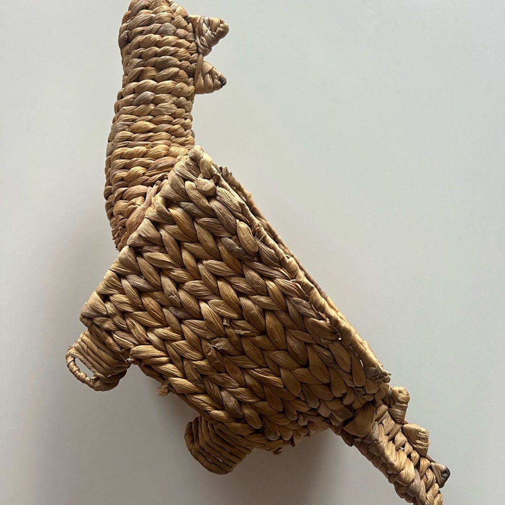 Woven Dinosaur Basket - Nursery Decor of Plant Holder - Picture 2 of 8